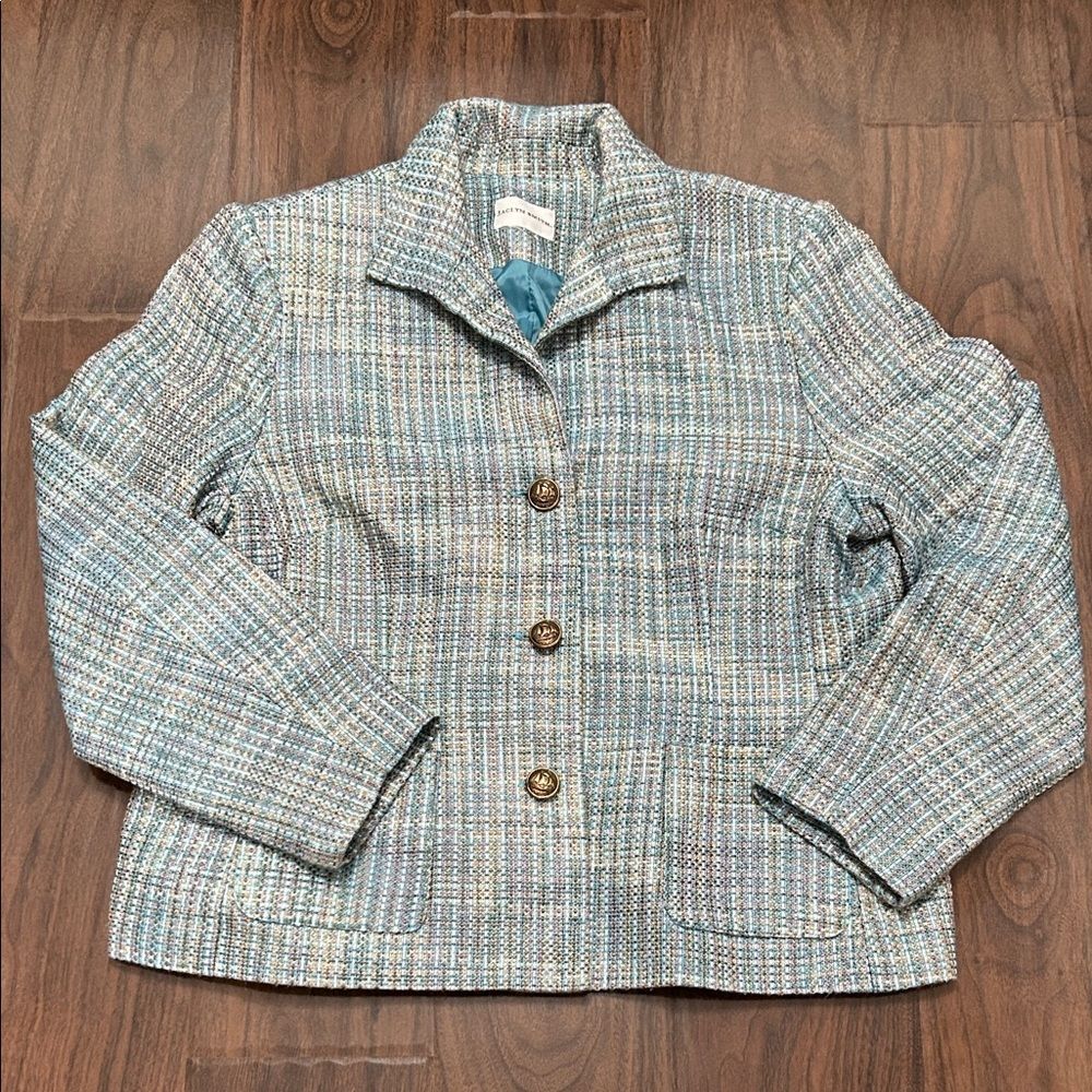 Jaclyn Smith Blue Tweed Blazer